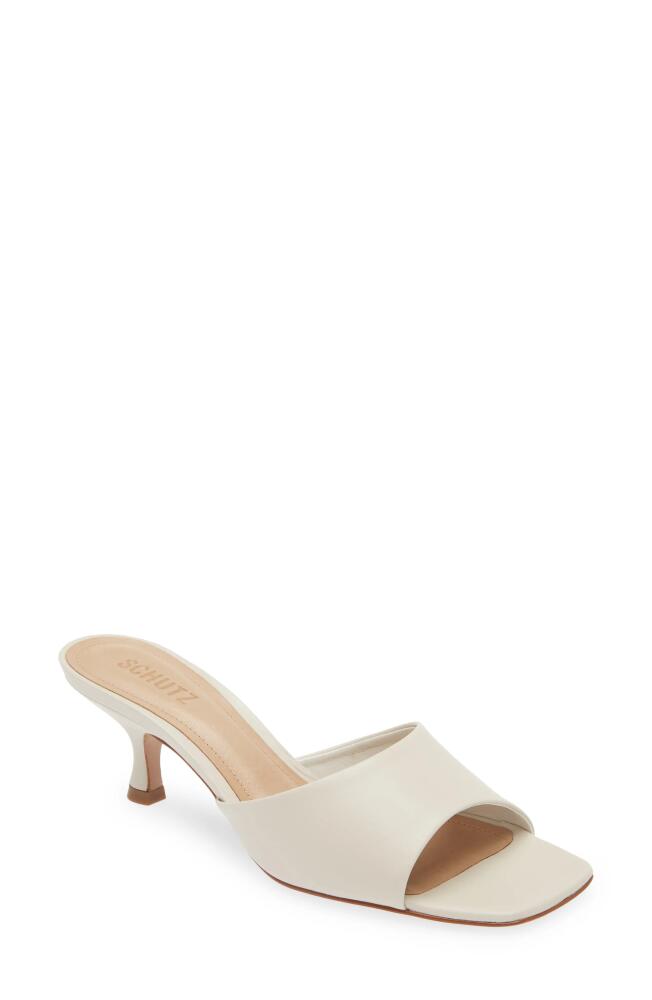 Schutz Dethalia Kitten Heel Slide Sandal in Pearl Cover