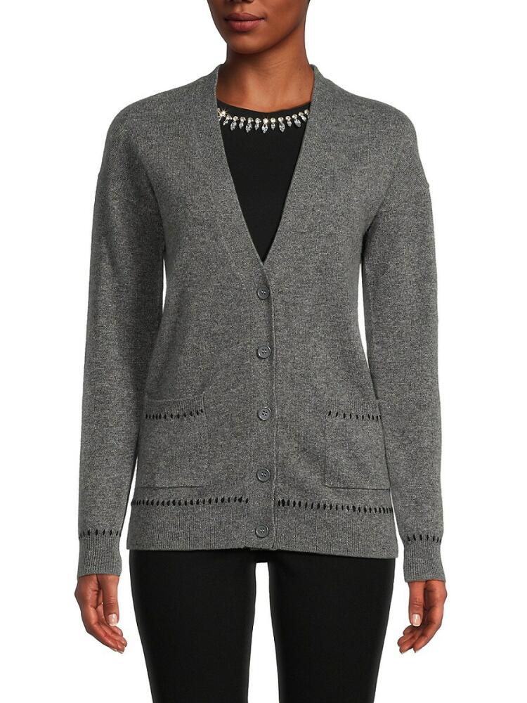 Amicale Women's Classic Fit Cashmere Cardigan - Medium Grey Cover