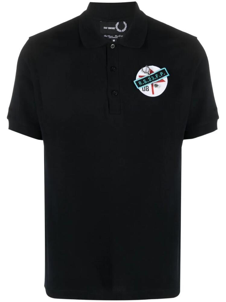 Fred Perry logo-patch cotton polo shirt - Black Cover