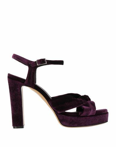 Guglielmo Rotta Woman Sandals Dark purple Textile fibers Cover