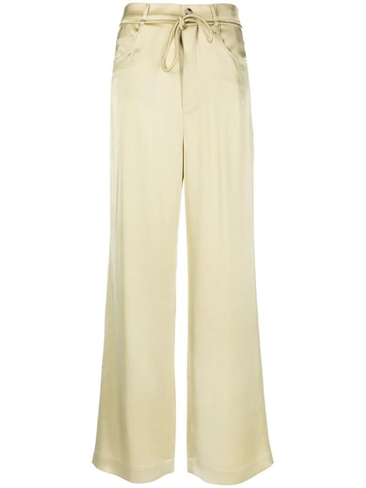 Nanushka wide-leg satin trousers - Green Cover