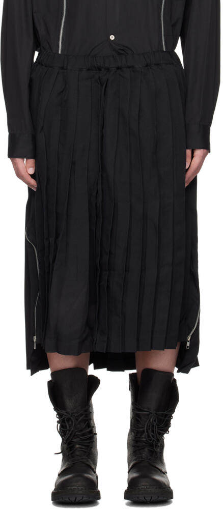 Black Comme des Garçons Black Pleated Midi Skirt Cover