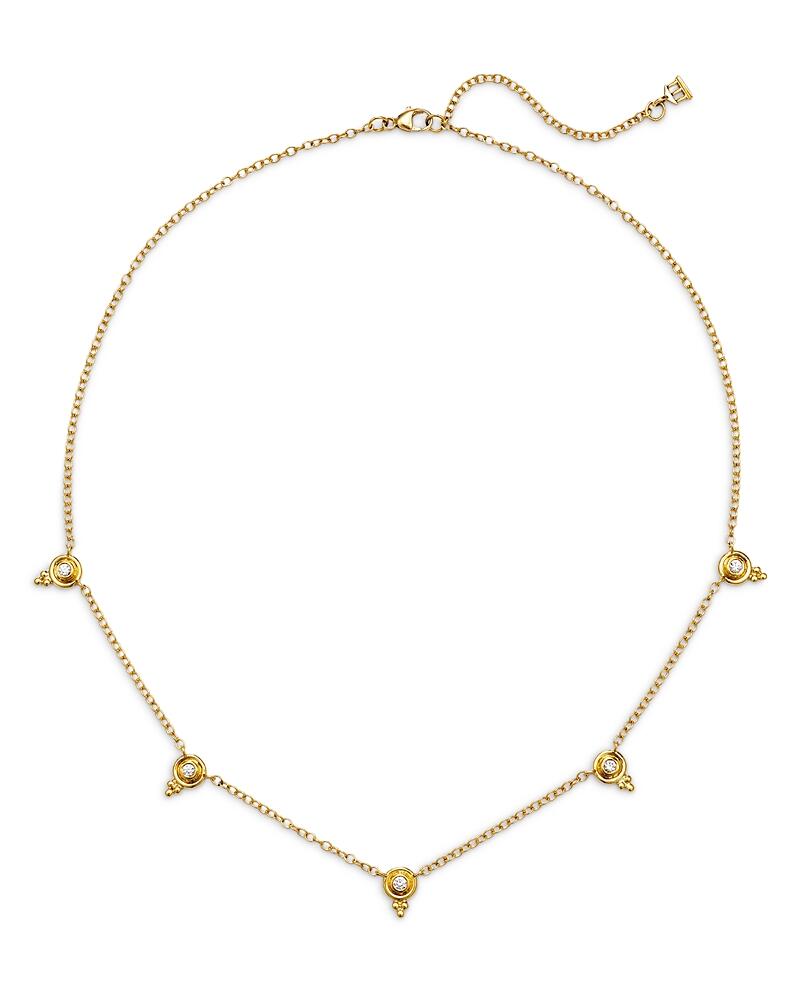 Temple St. Clair 18K Yellow Gold Cl White Diamond Station Collar Necklace, 16-18 Cover