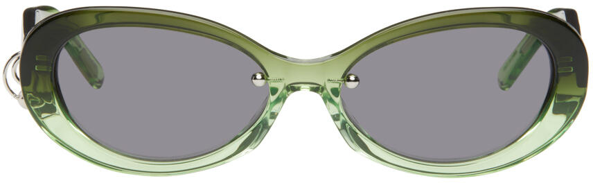 Justine Clenquet SSENSE Exclusive Green & Black Drew Sunglasses Cover