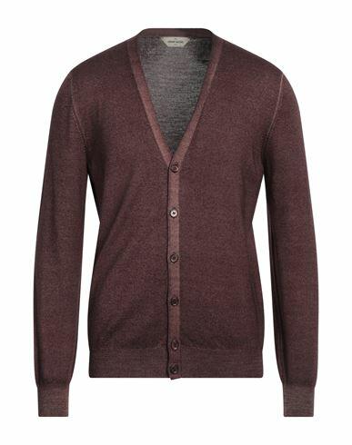 Gran Sasso Man Cardigan Dark brown Virgin Wool Cover