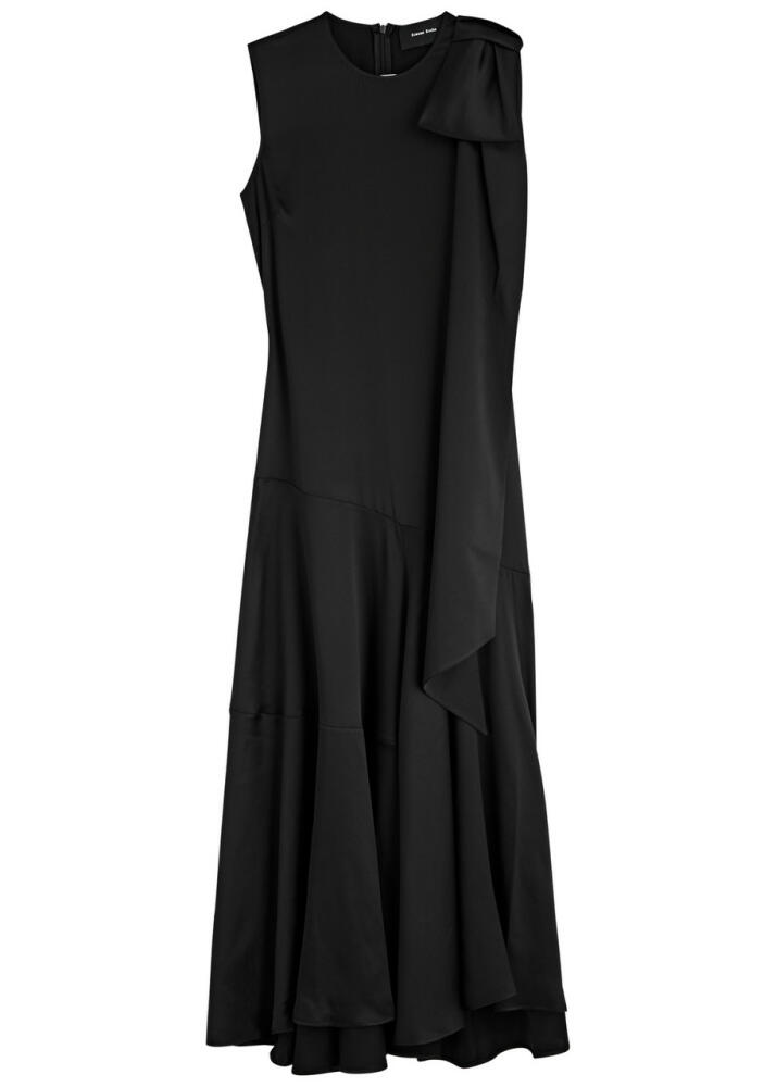 Simone Rocha Bow-embellished Silk-satin Midi Dress - Black Cover