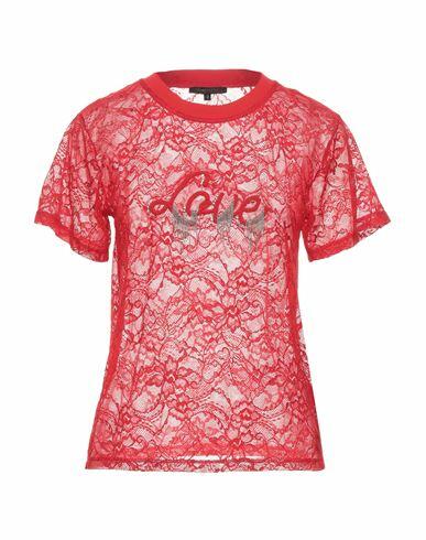 Patrizia Pepe Sera Woman Top Red Polyamide, Elastane, Cotton, Glass, Metal Cover