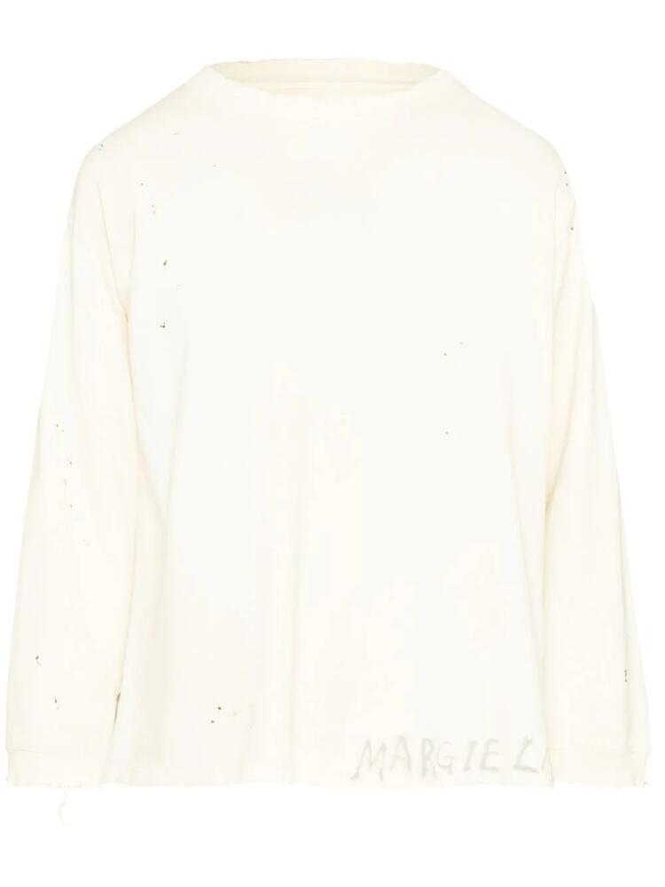 Maison Margiela Handwritten cotton sweatshirt - White Cover