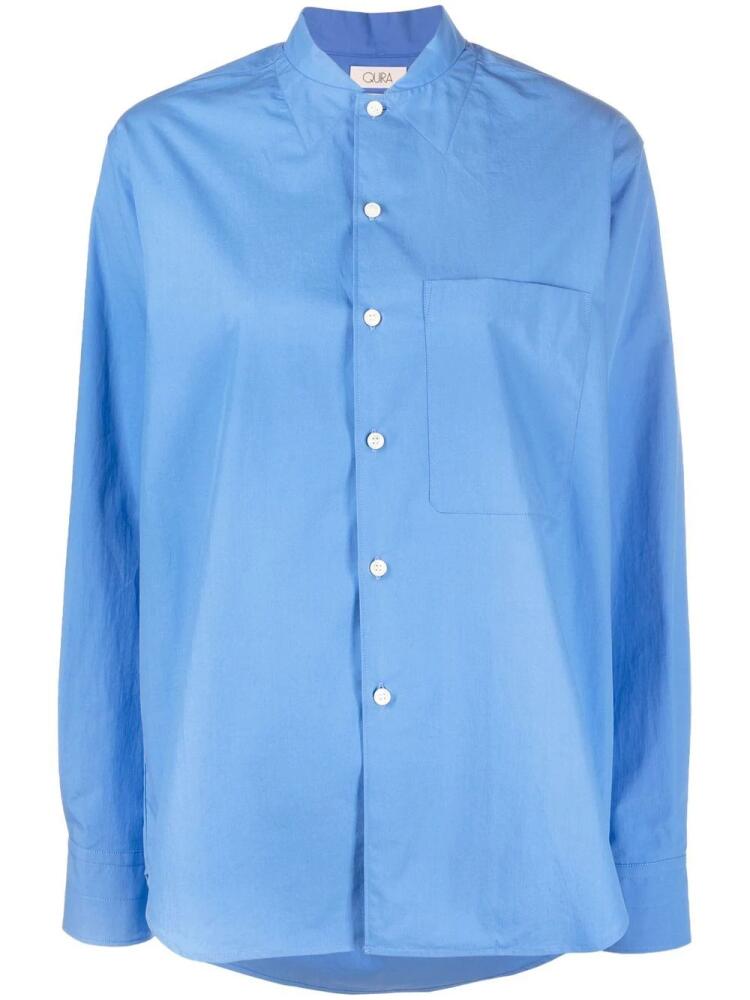 QUIRA long-sleeve cotton shirt - Blue Cover