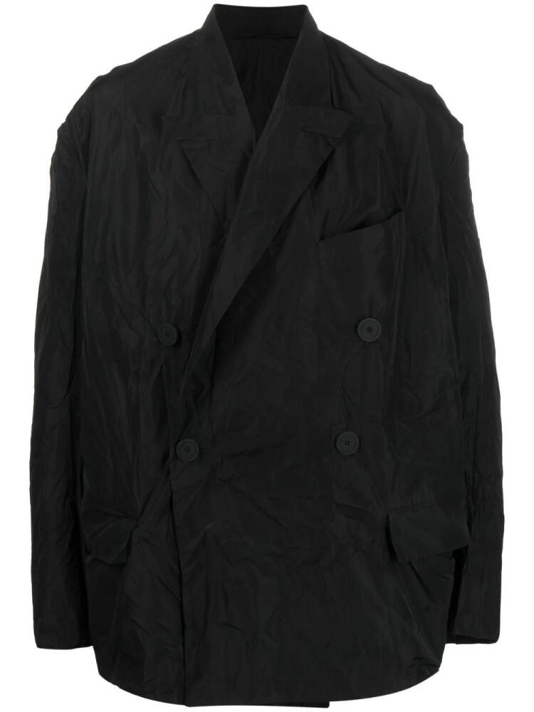 Balenciaga double-breasted crinkled jacket - Black Cover