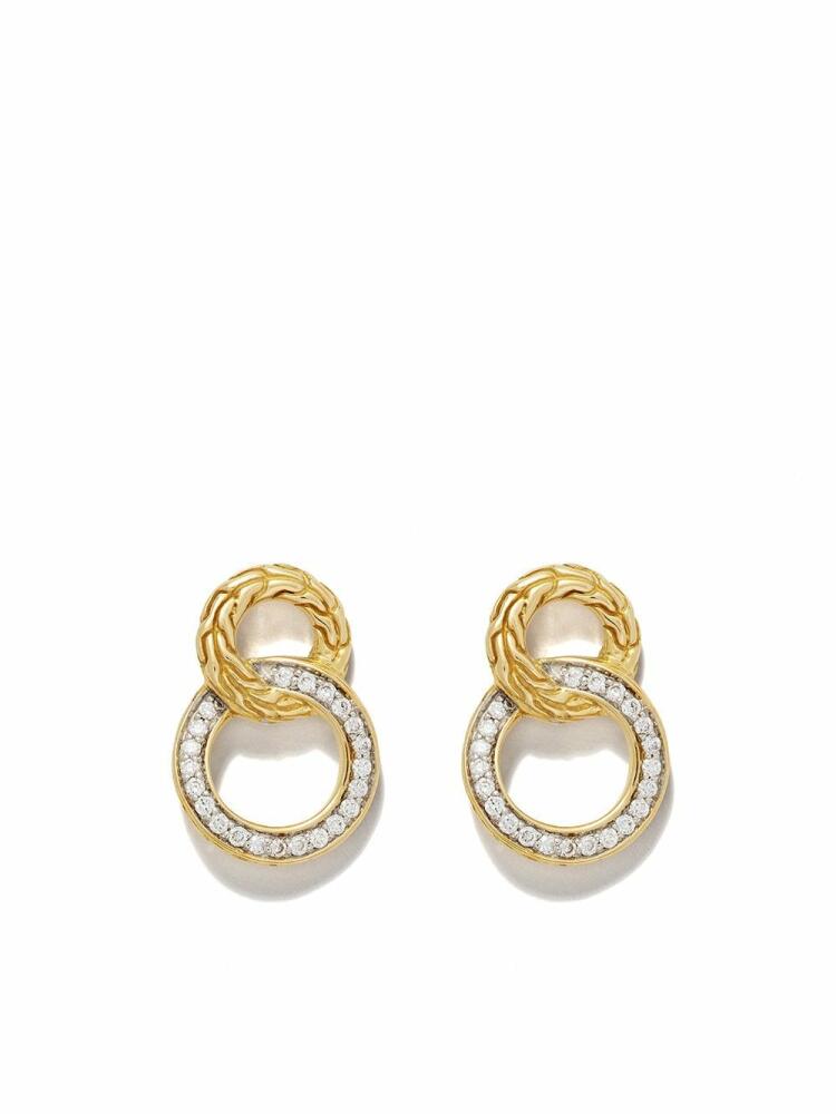 John Hardy 18kt yellow gold Classic Chain interlinking diamond stud earrings Cover