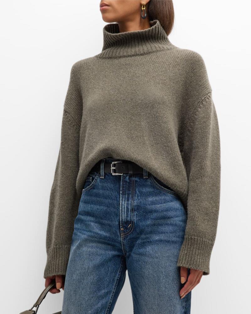 Nili Lotan Omaira Funnel-Neck Wool Sweater Cover