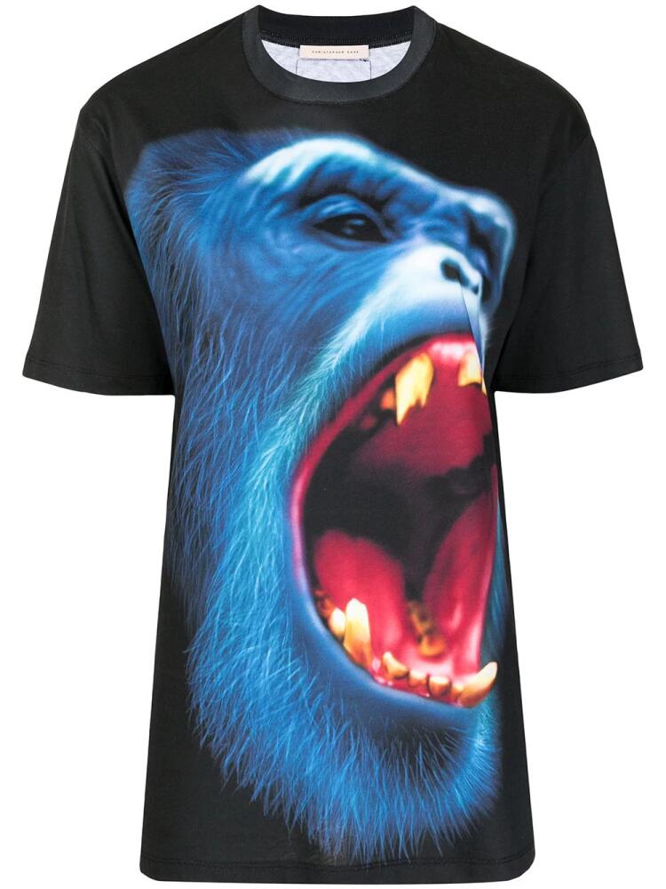 Christopher Kane monkey print oversized T-shirt - Black Cover