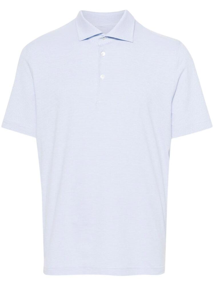 Fedeli Zero striped jersey polo shirt - Blue Cover