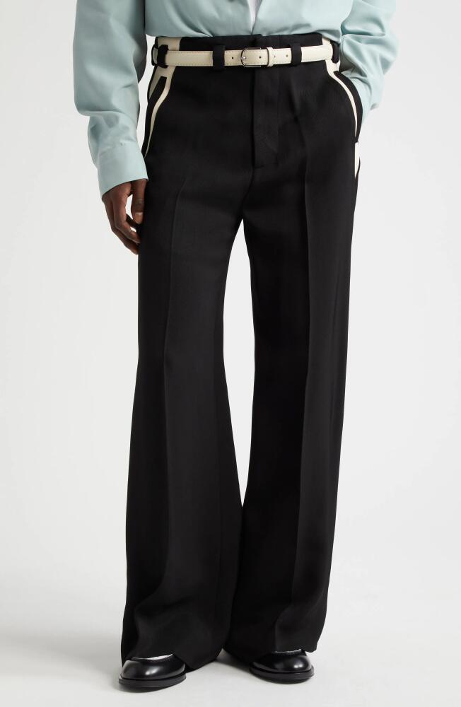 AMIRI Hollywood Pleated Wide Leg Trousers in Black Cover