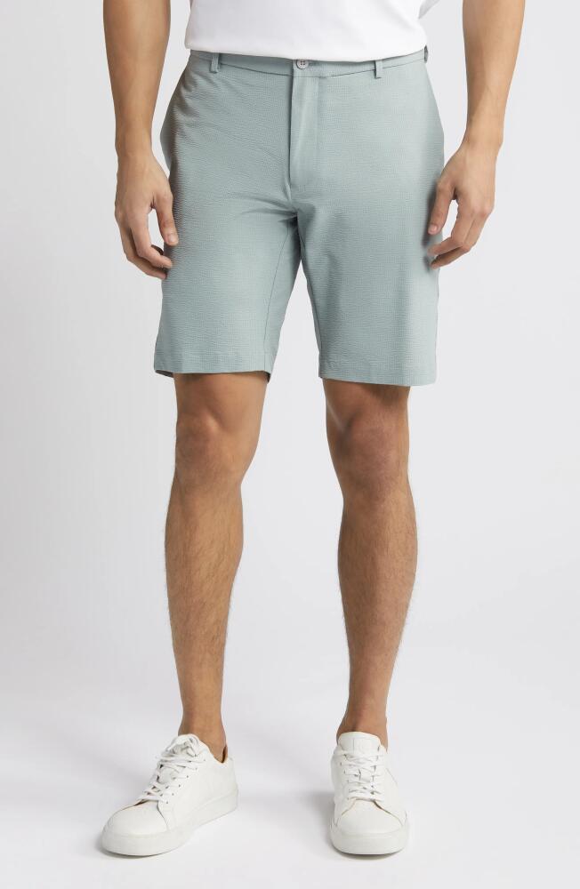 Peter Millar Crown Crafted Matlock Seersucker Performance Shorts in Sage Fog Cover