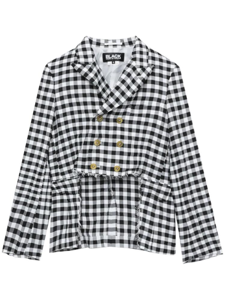 Black Comme Des Garçons cut-away gingham check jacket Cover