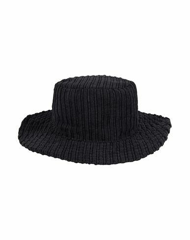 8 By Yoox Corduroy Wide Brim Bucket Hat Woman Hat Black Polyester, Polyamide Cover