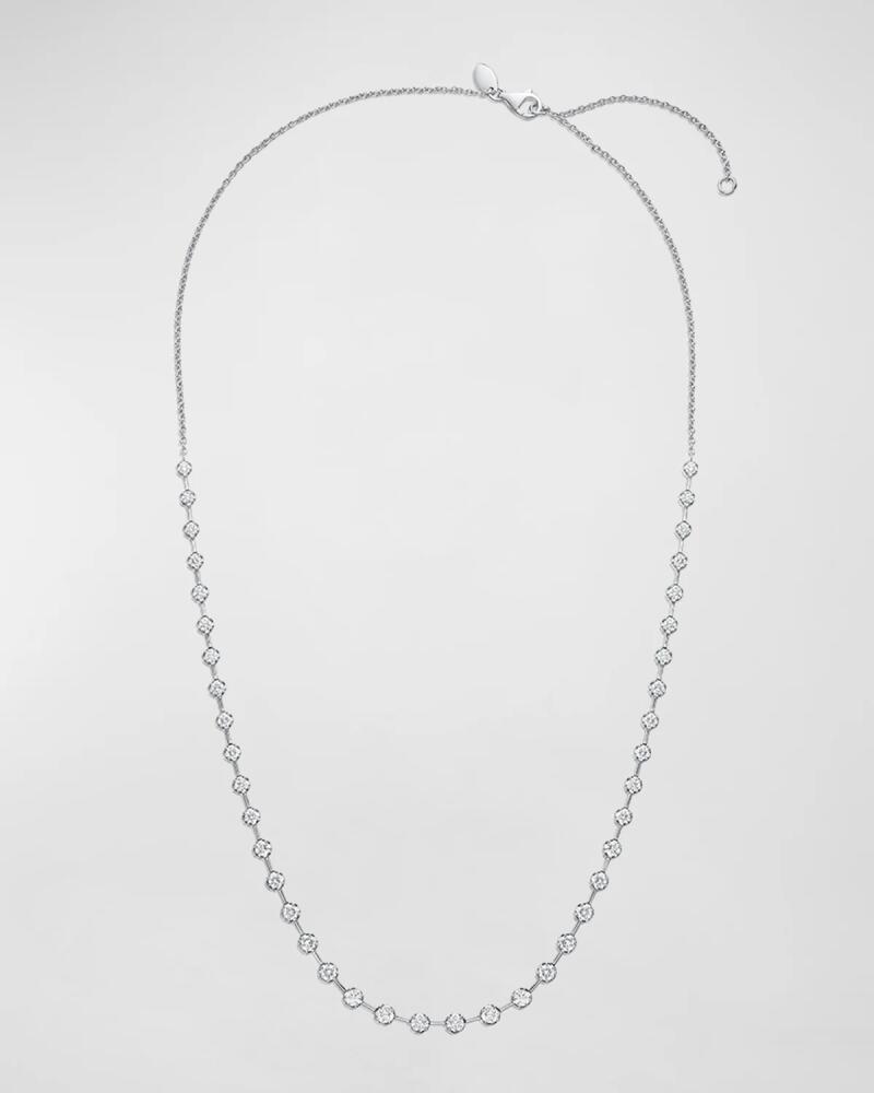 Memoire Diamond Line 18k White Gold Chain Necklace, 16-18"L, 1.96tcw Cover