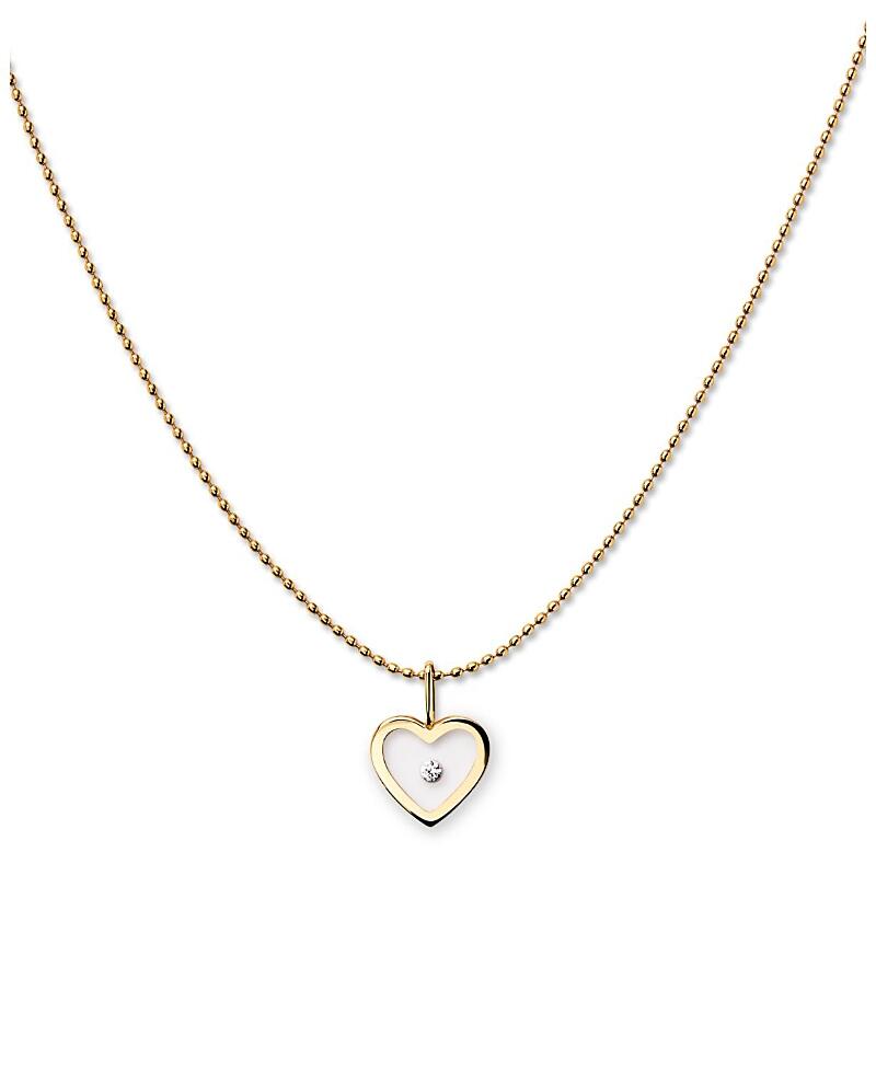 Ana Luisa 10K Gold Heart Floating Lab Grown Diamond Pendant Necklace Cover