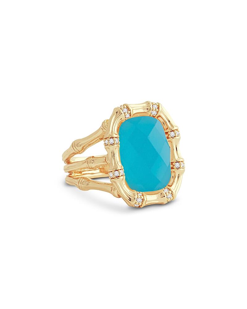 Anabel Aram Bamboo Stone Statement Ring in 18K Gold Plated Cover