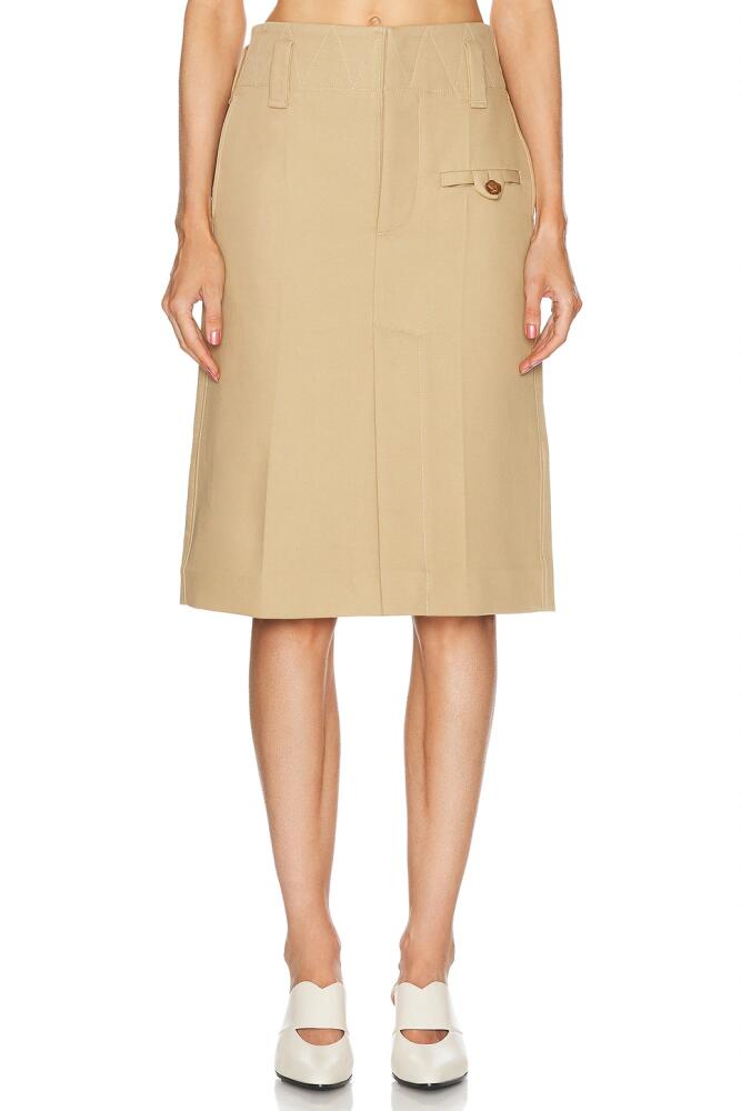 Bottega Veneta Midi Skirt in Cream Cover