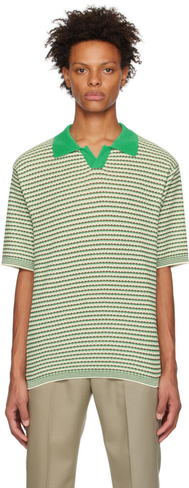 Solid Homme Green Striped Polo Cover