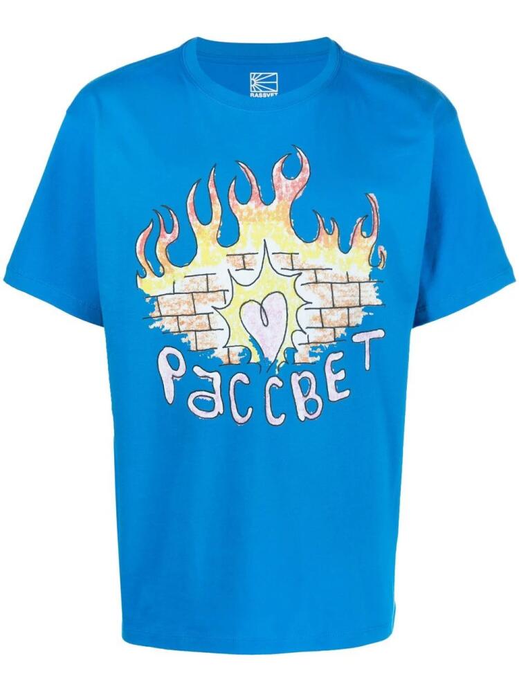 RASSVET graphic logo print T-shirt - Blue Cover