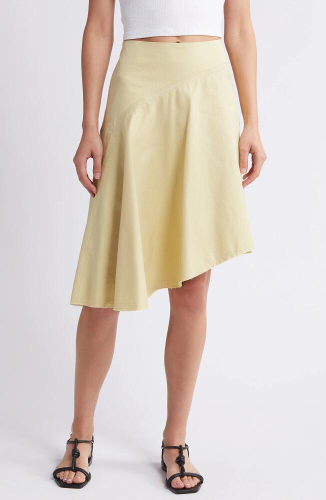 Faithfull the Brand Calais Asymmetric Cotton Skirt in Pear Cover