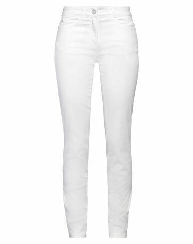 Nenette Woman Pants White Cotton, Elastane Cover