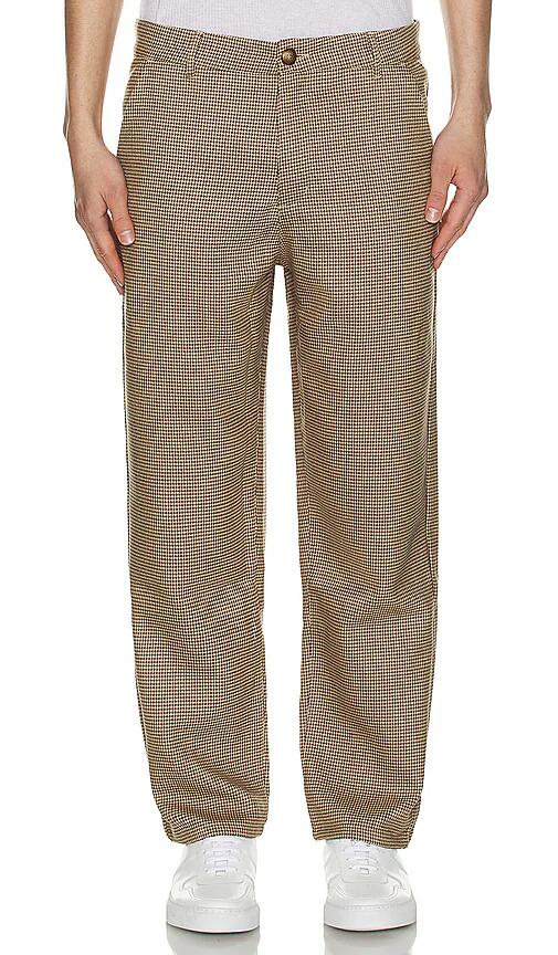 Bound Dogtooth Woven Cropped Trouser in Brown Cover