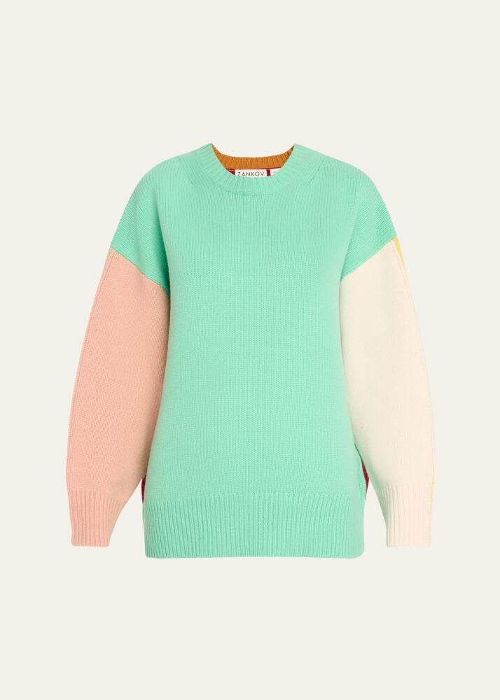 ZANKOV Ryo Colorblock Wool Sweater Cover