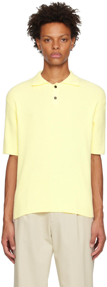 Solid Homme Yellow Ribbed Polo Cover