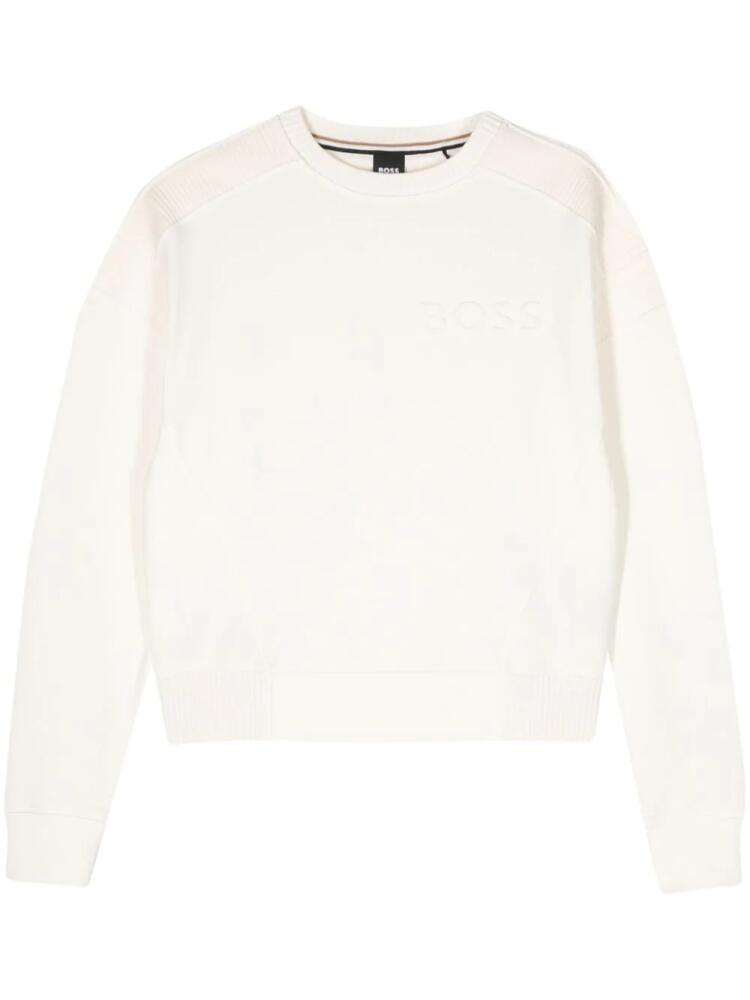 BOSS logo-embossed sweatshirt - Neutrals Cover