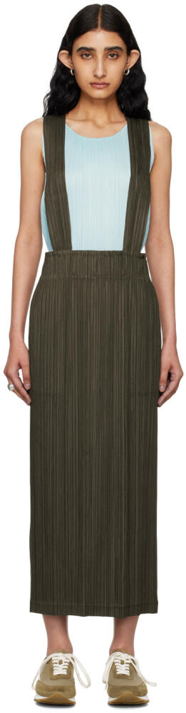 PLEATS PLEASE ISSEY MIYAKE Khaki Thicker Bottoms 2 Midi Skirt Cover