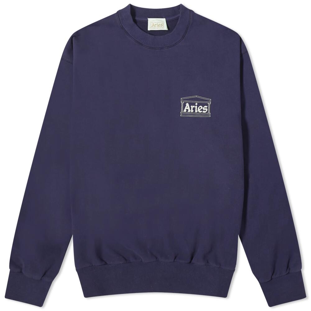 Aries Mini Temple Crew Neck Sweatshirt in Navy Cover