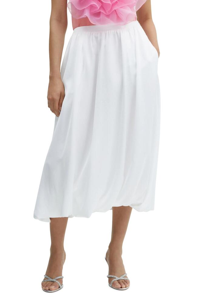 MANGO Bubble Hem Midi Skirt in White Cover