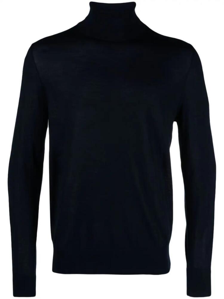 Hackett fine-knit roll-neck jumper - Blue Cover