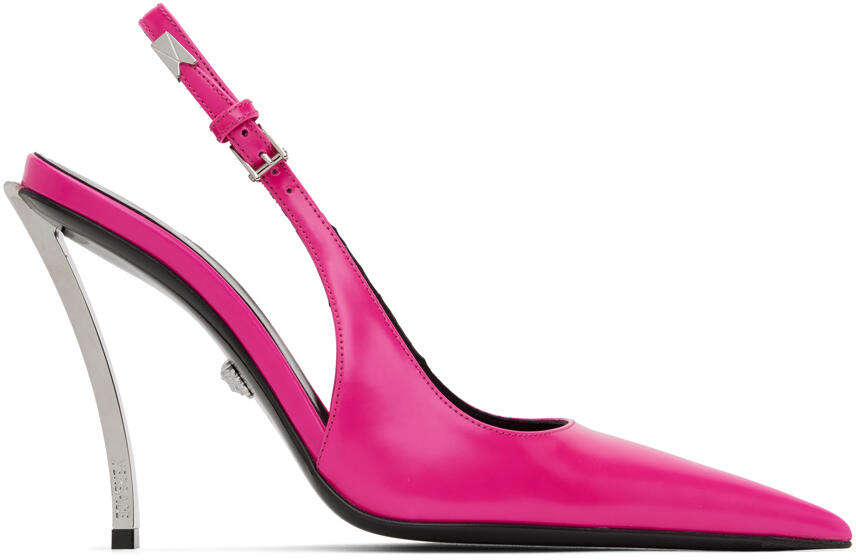 Versace Pink Pin-Point Slingback Pumps Cover