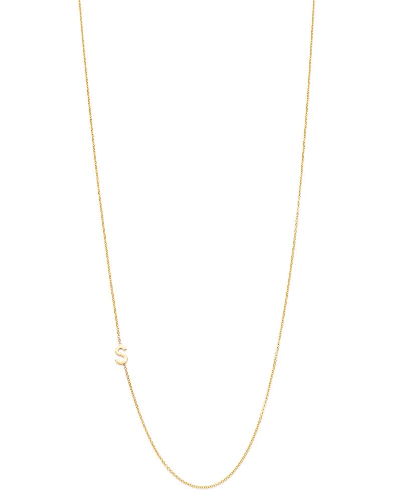 Zoe Lev 14K Yellow Gold Asymmetrical Initial Pendant Necklace, 18L Cover