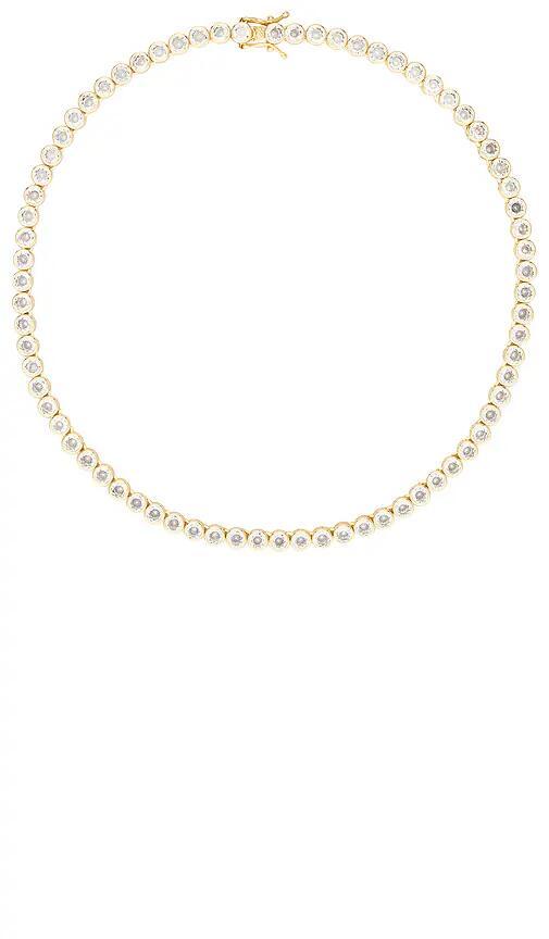 Alexa Leigh Crystal Bezel Necklace in Metallic Gold Cover