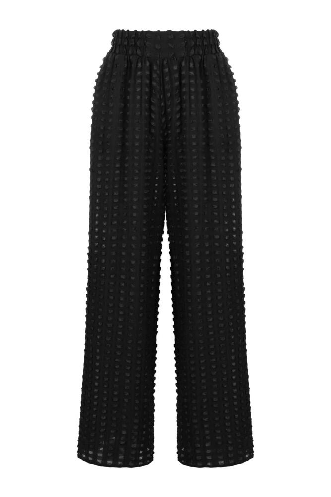 Nocturne Textured Wide Leg Pants in Black Cover