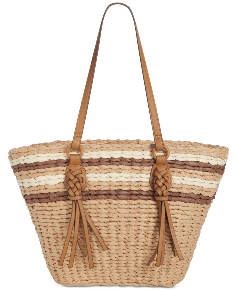 Style & Co Straw Tote, Created for Macy's - Natural Stripe Cover