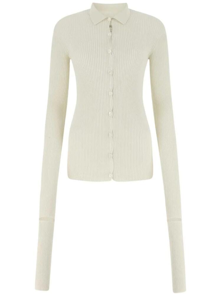 QUIRA Classic collar cardigan - White Cover