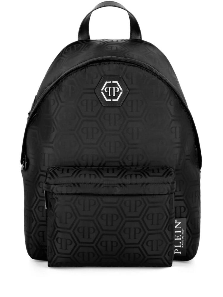 Philipp Plein monogram-jacquard backpack - Black Cover