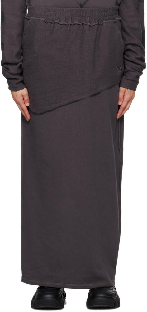 OPEN YY Gray Layered Maxi Skirt Cover