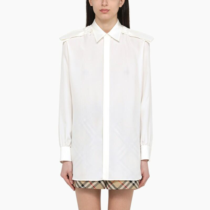 Burberry White silk grain-coloured shirt Cover