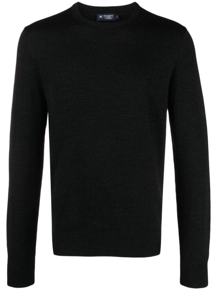 Hackett herringbone jacquard wool jumper - Black Cover