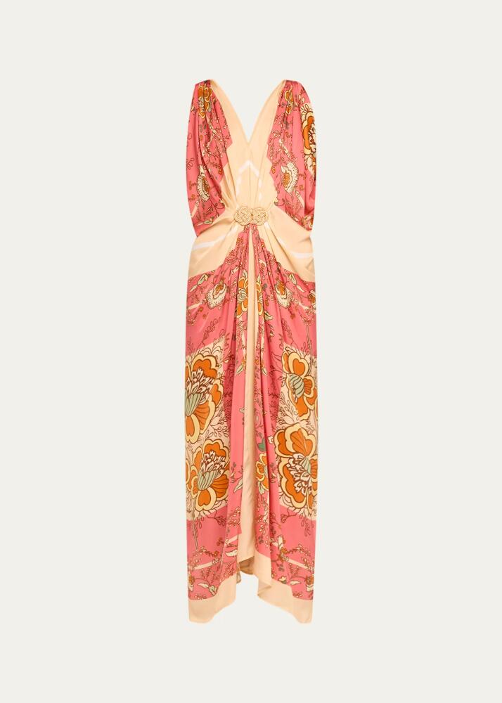 Verandah Floral Hand Draped Maxi Dress Cover