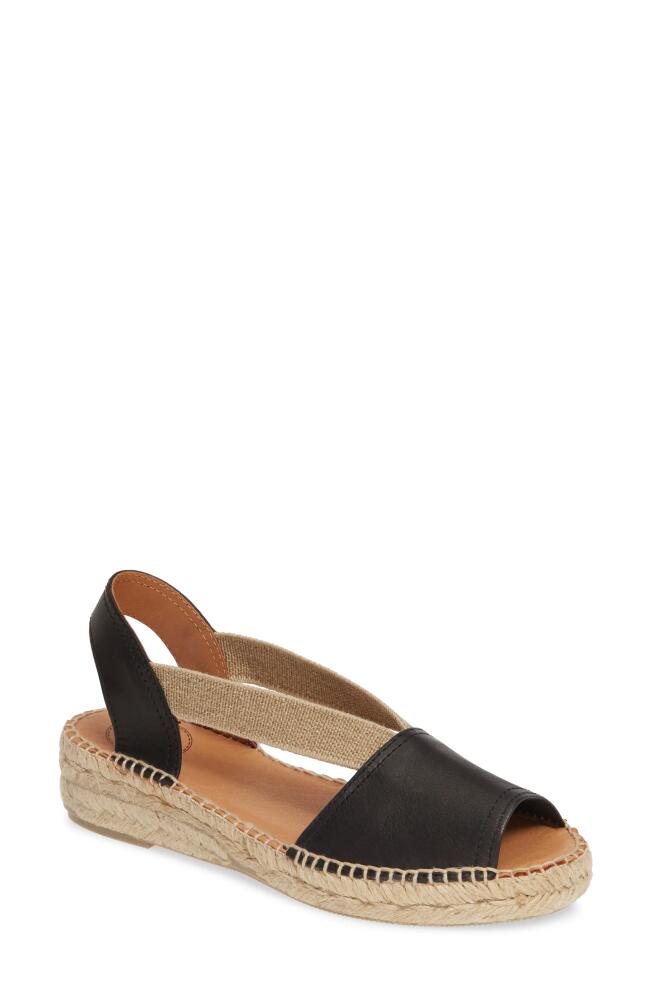 Toni Pons Etna Espadrille Sandal in Black Leather Cover